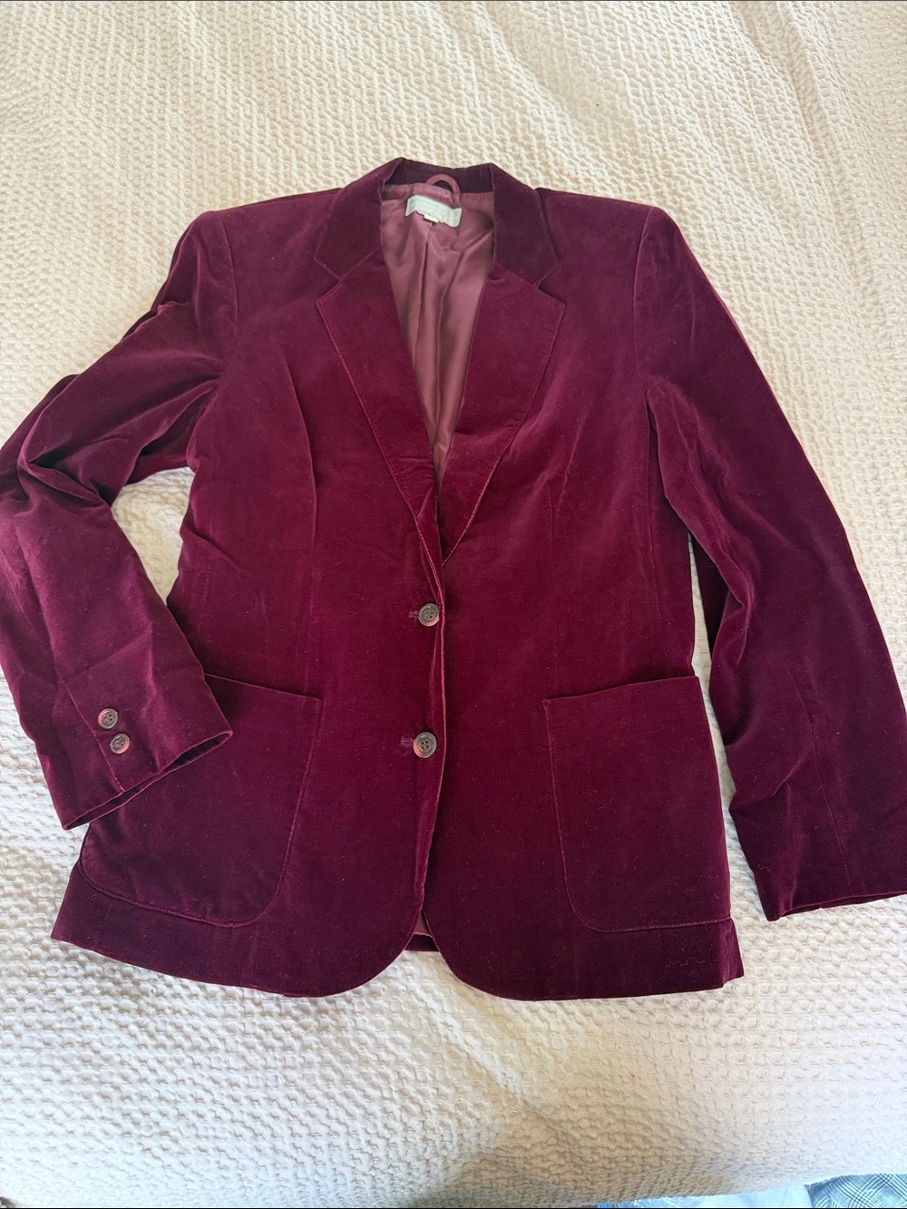 Vintage Burgundy Velvet Blazer